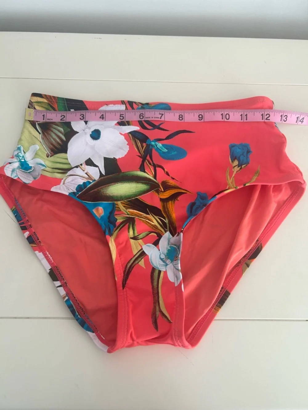 NWT Jantzen Adjustable Strap V-Neck Tankini w/ Comfort Brief Coral Botanical 6